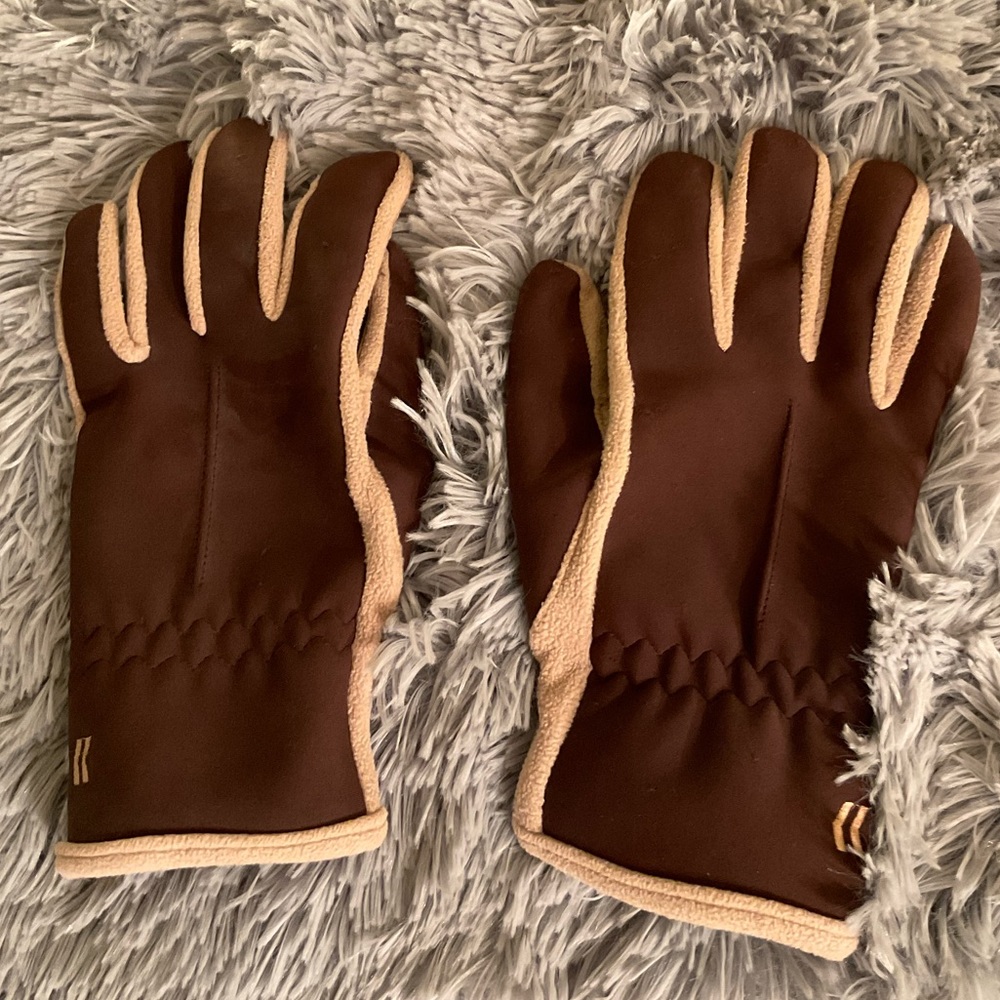Tan & Brown Driving Gloves, Nylon & Lycra: one size